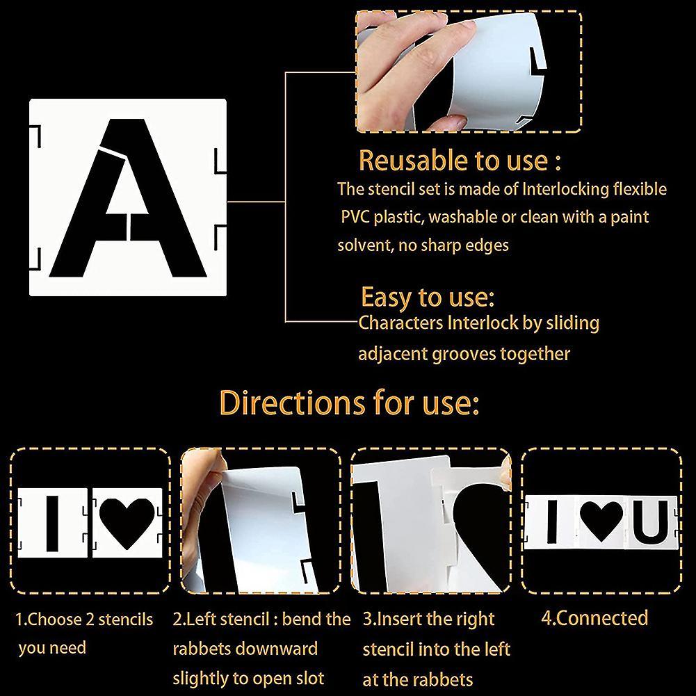 46-piece Letter Template Symbol Digital Craft Template,reusable C