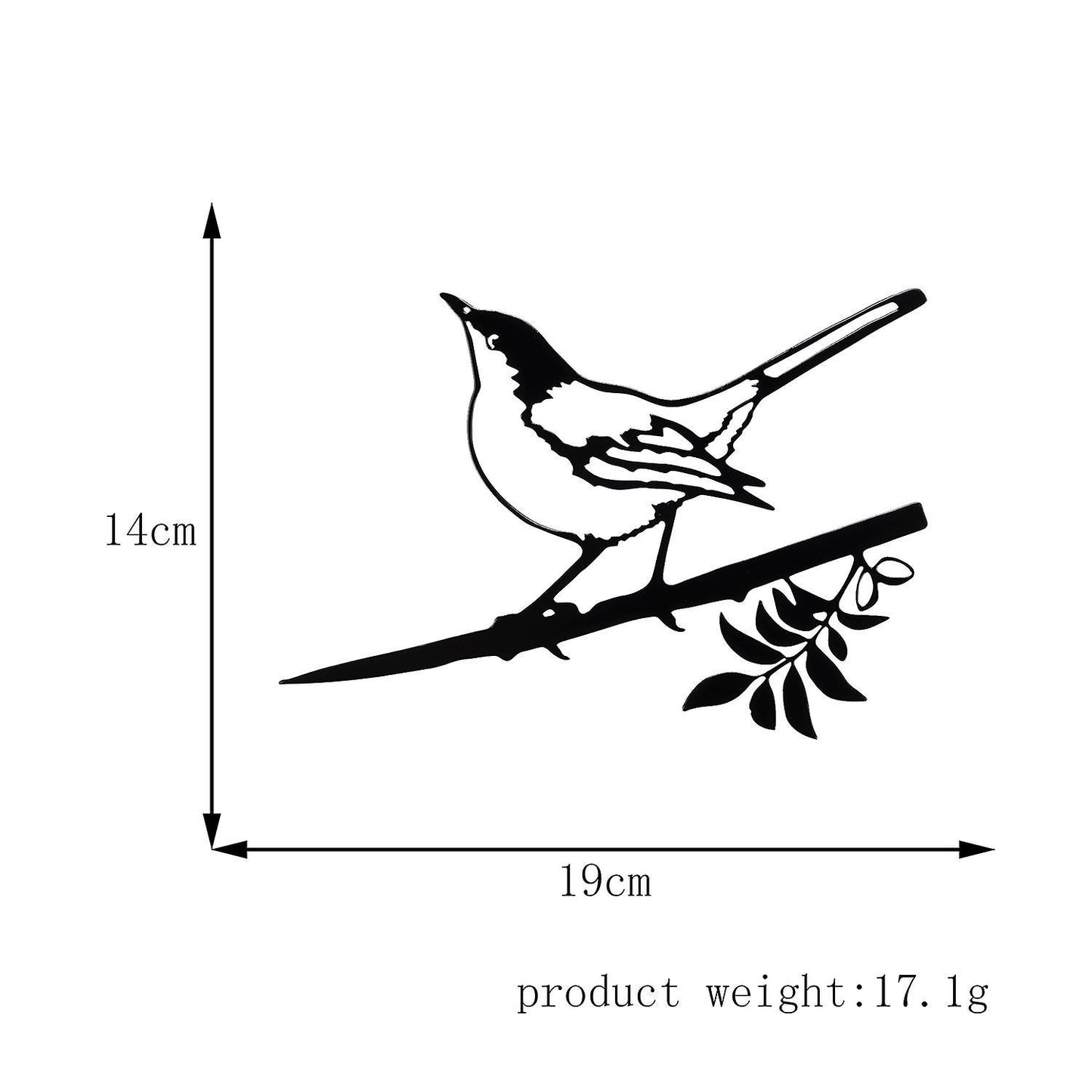 Metal Bird Silhouette Ornament On Branch Statue Home Garden Decor,b