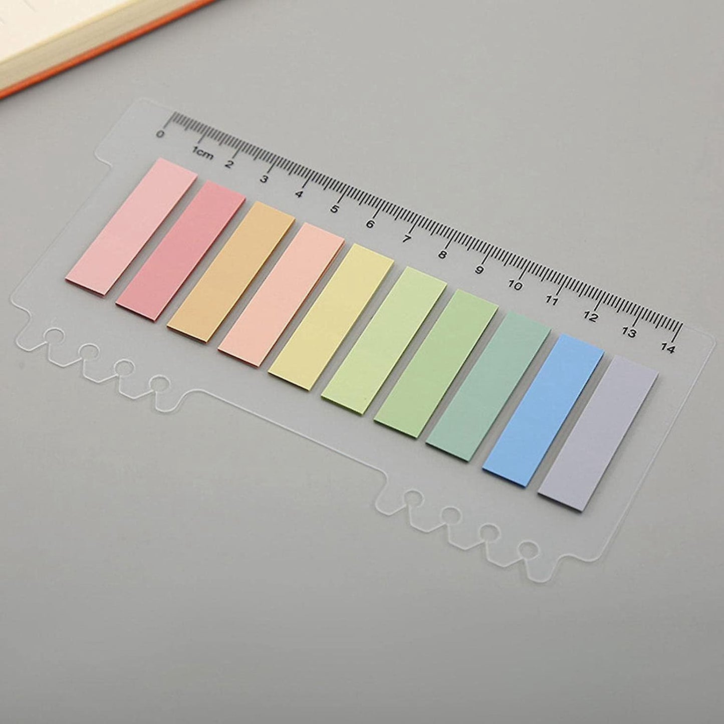 6 Pack 1200 Pieces Sticky Tabs with Ruler, Writable Repositionable