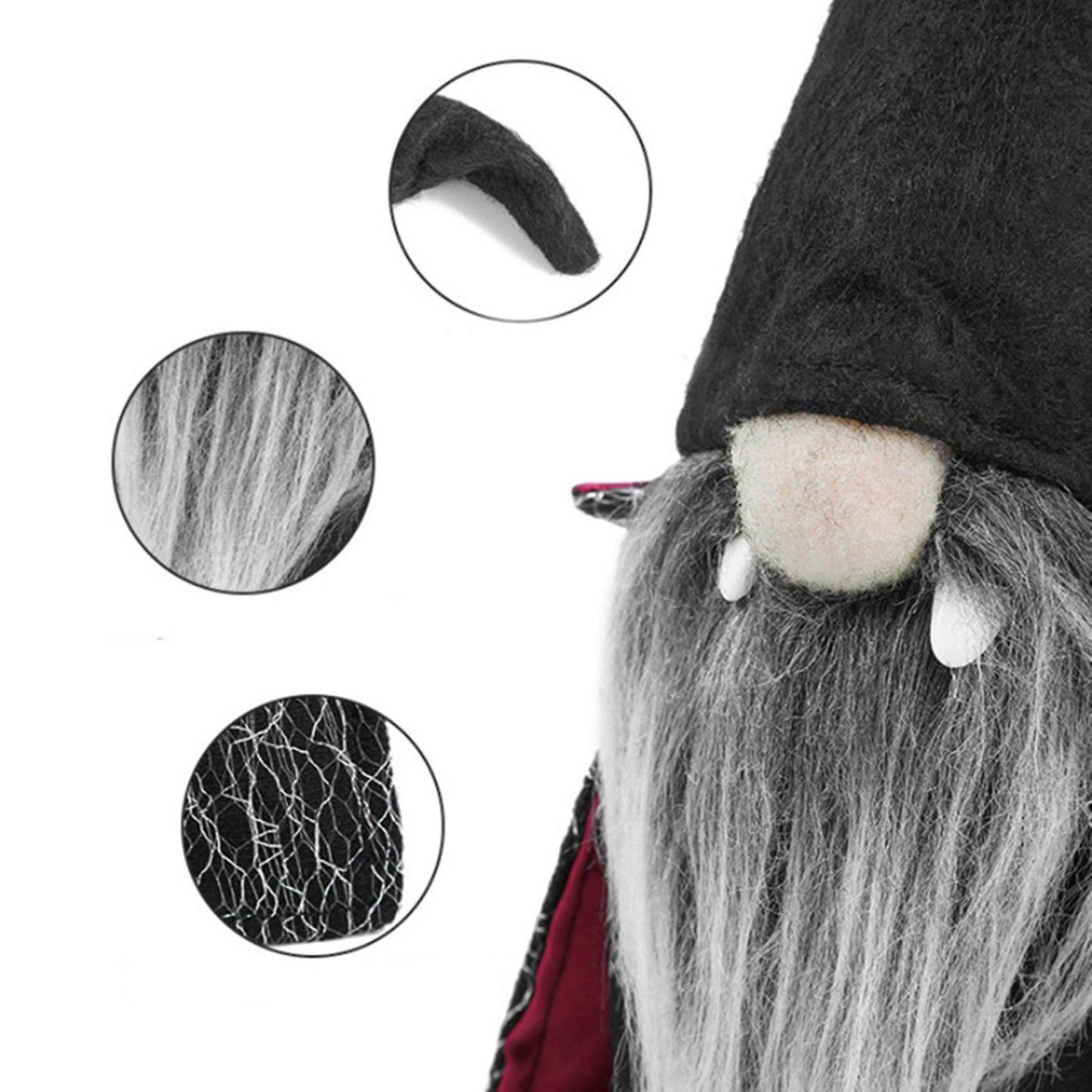 Halloween Dwarf Decoration Faceless Doll Black Witch Cloak Hat Gift