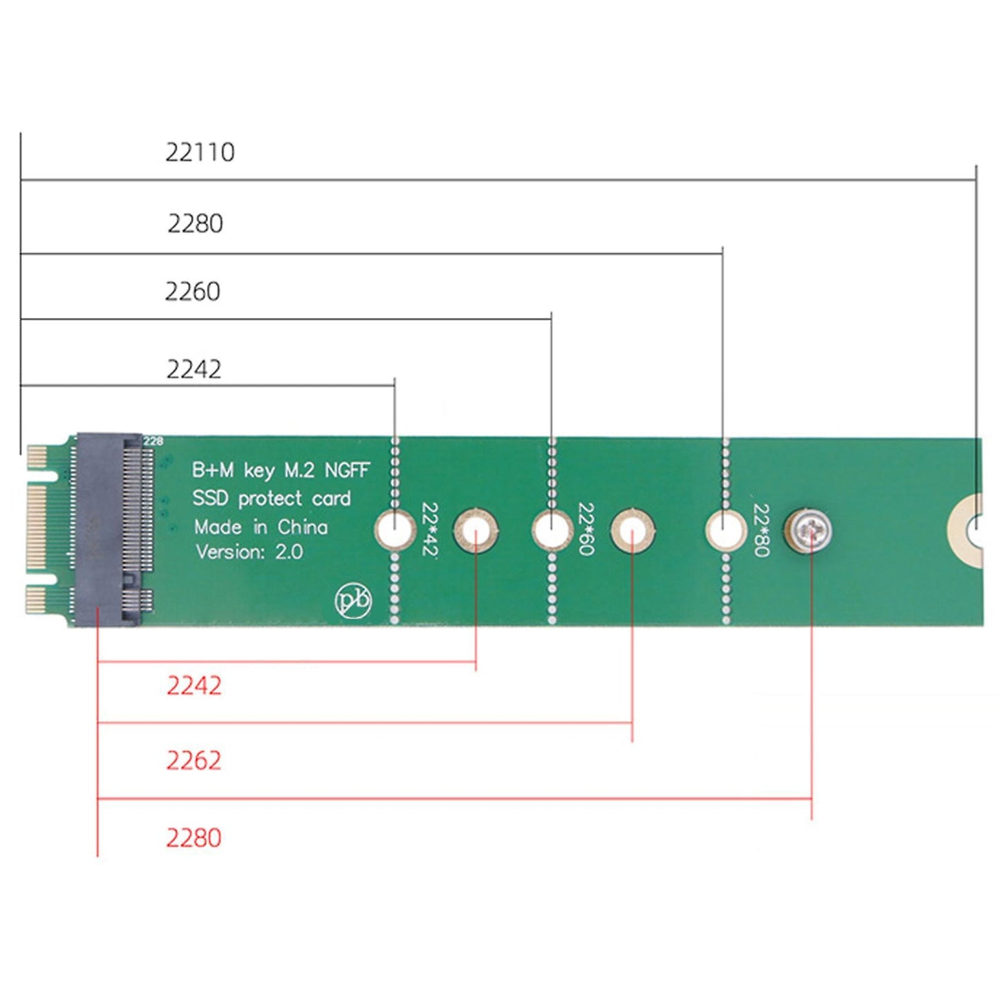 1 Pce M.2 Hard Disk Test Protection Card M Key Nvme Pci-e Ahci