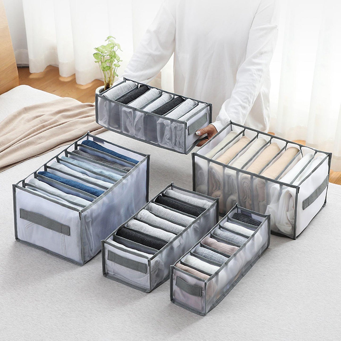 Foldable Closet Organizer Drawer Divider Organizer for Jeans Socks