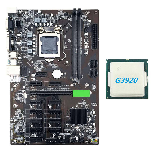 B250 Btc Mining Motherboard with G3920 Or G3930 Cpu Sata3.0 Usb3.0 for Btc Miner