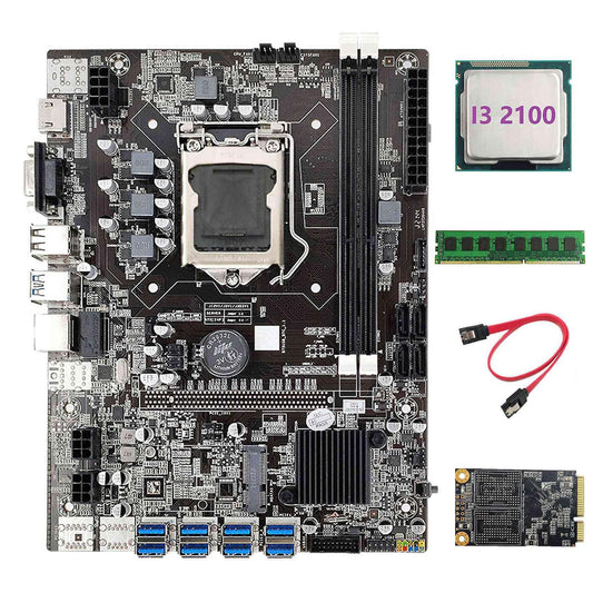 Motherboard+i3 2100 Cpu+ddr3 4gb Ram+128g Msata Ssd+sata Cable