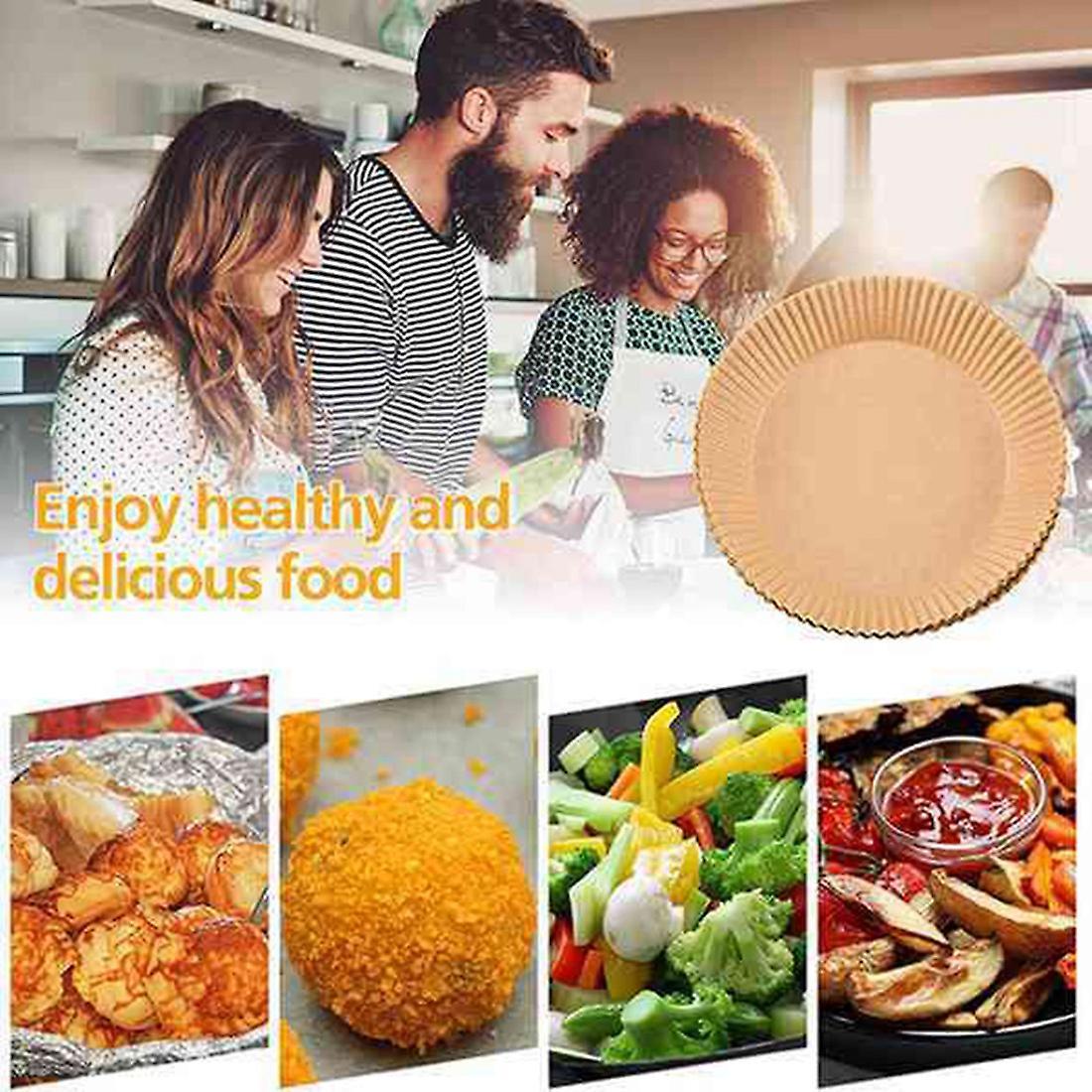60pcs Air Fryer Parchment Paper Liners Non-stick Disposable Paper