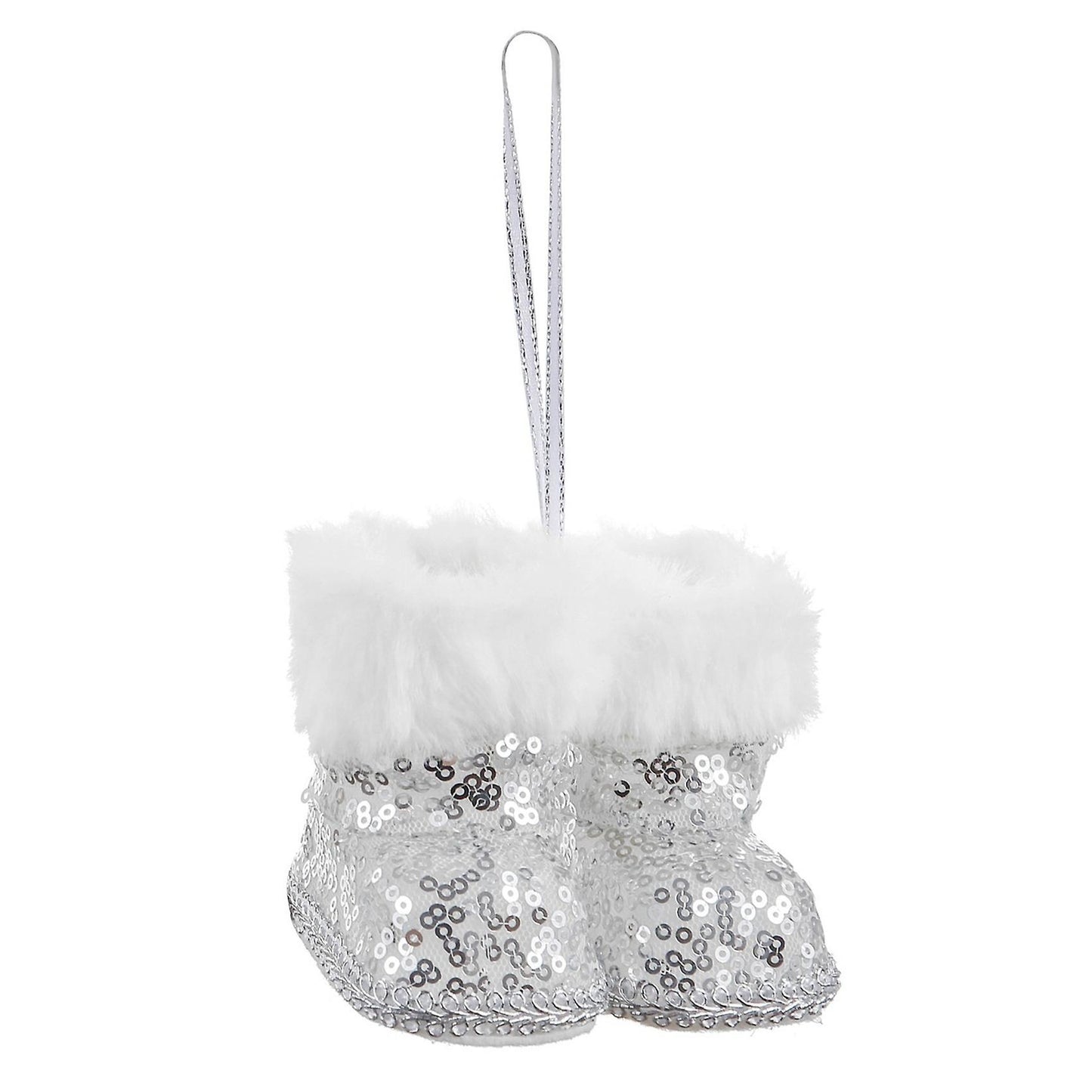 1pair Christmas Boots Ornaments Plush Mini Boots Pendant A