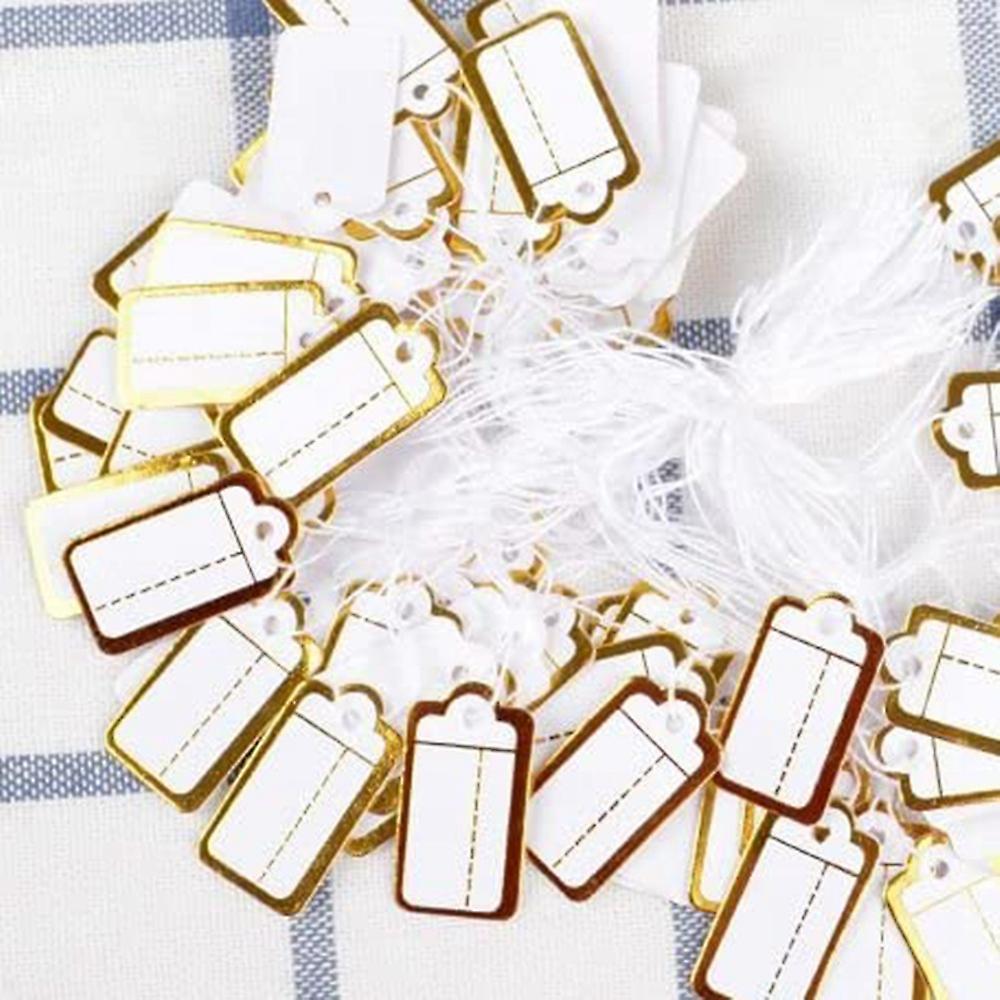 400 Pcs Paper Price Tags with Hanging String Marking Tags 25mmx13mm