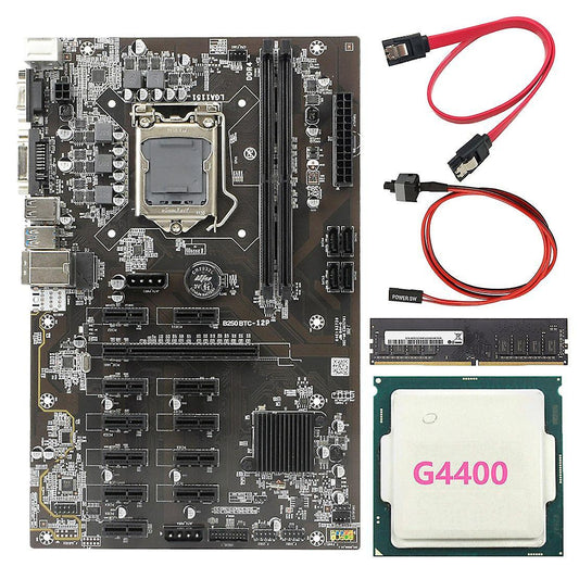 Motherboard Supports 12 Gpu Lga1151 +g4400 Cpu+ddr4 8g Memory