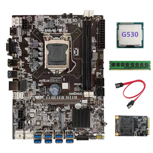 B75 Usb Btc Mining Motherboard+g530 Cpu+ddr3 4gb 1600mhz Ram+128g Ssd