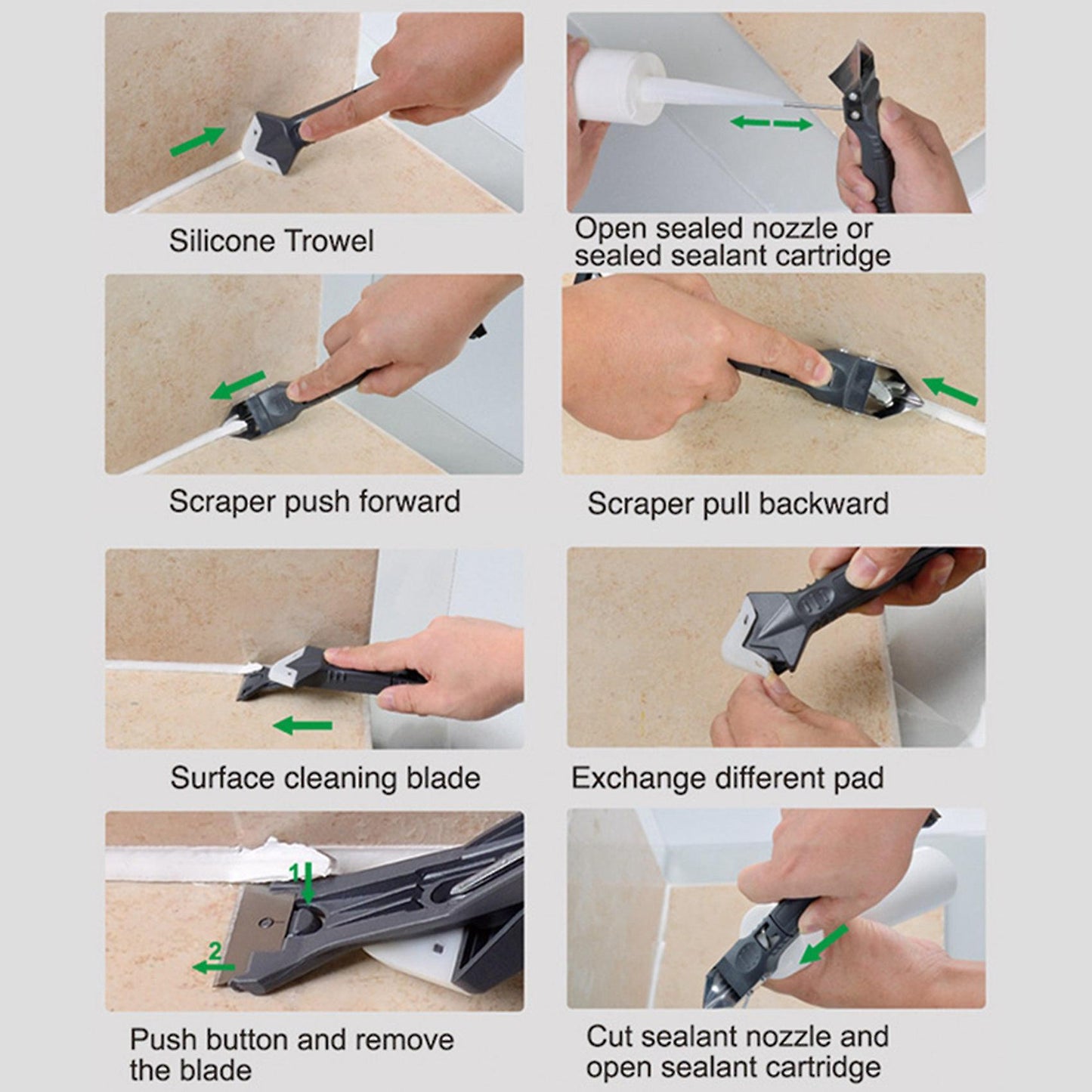 Stainless Steel Head Remove Scraper Grout Kit Hand Tools Accessories