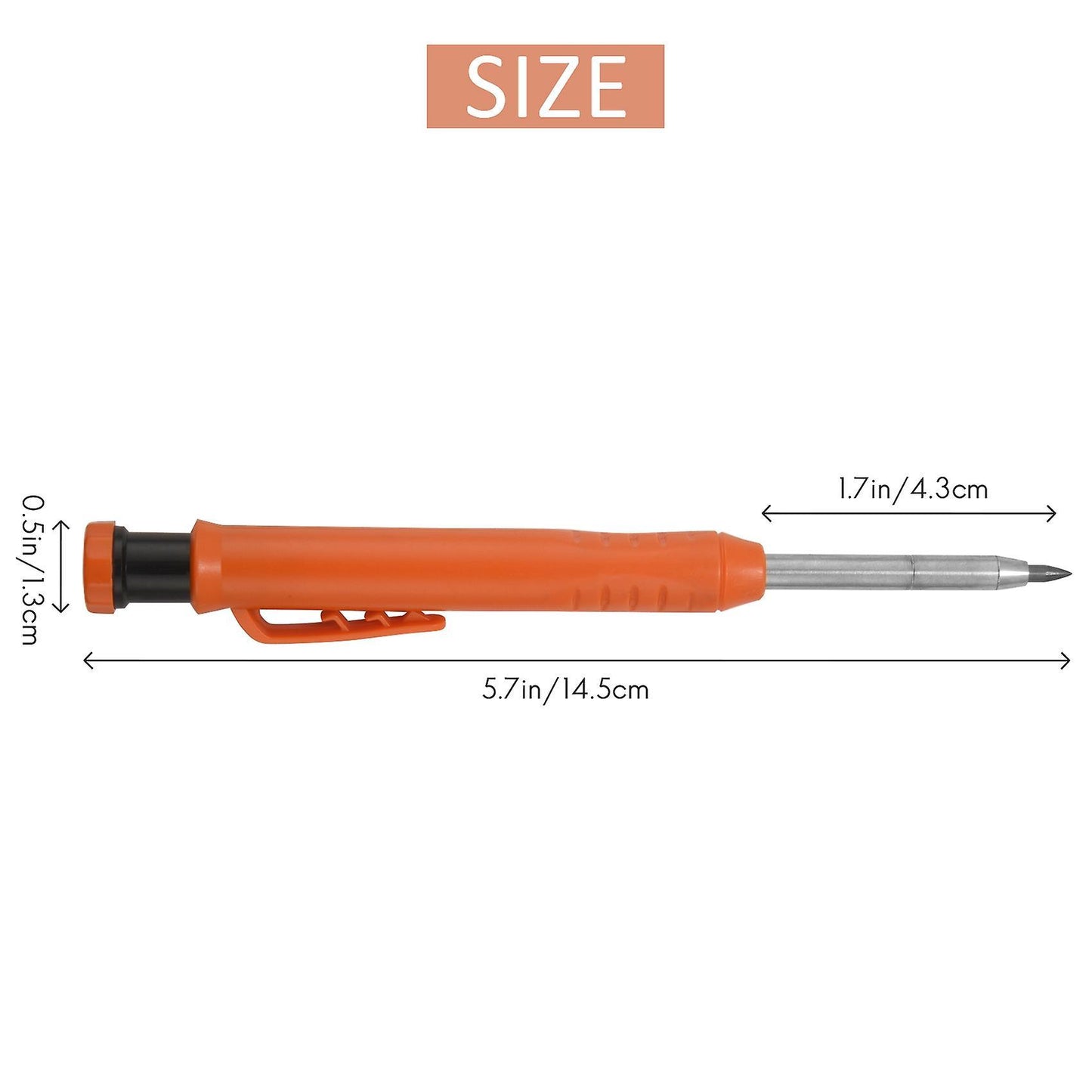 Carpenter Pencil,1pcs Solid Work Pencil Set with 12 Refill Leads C