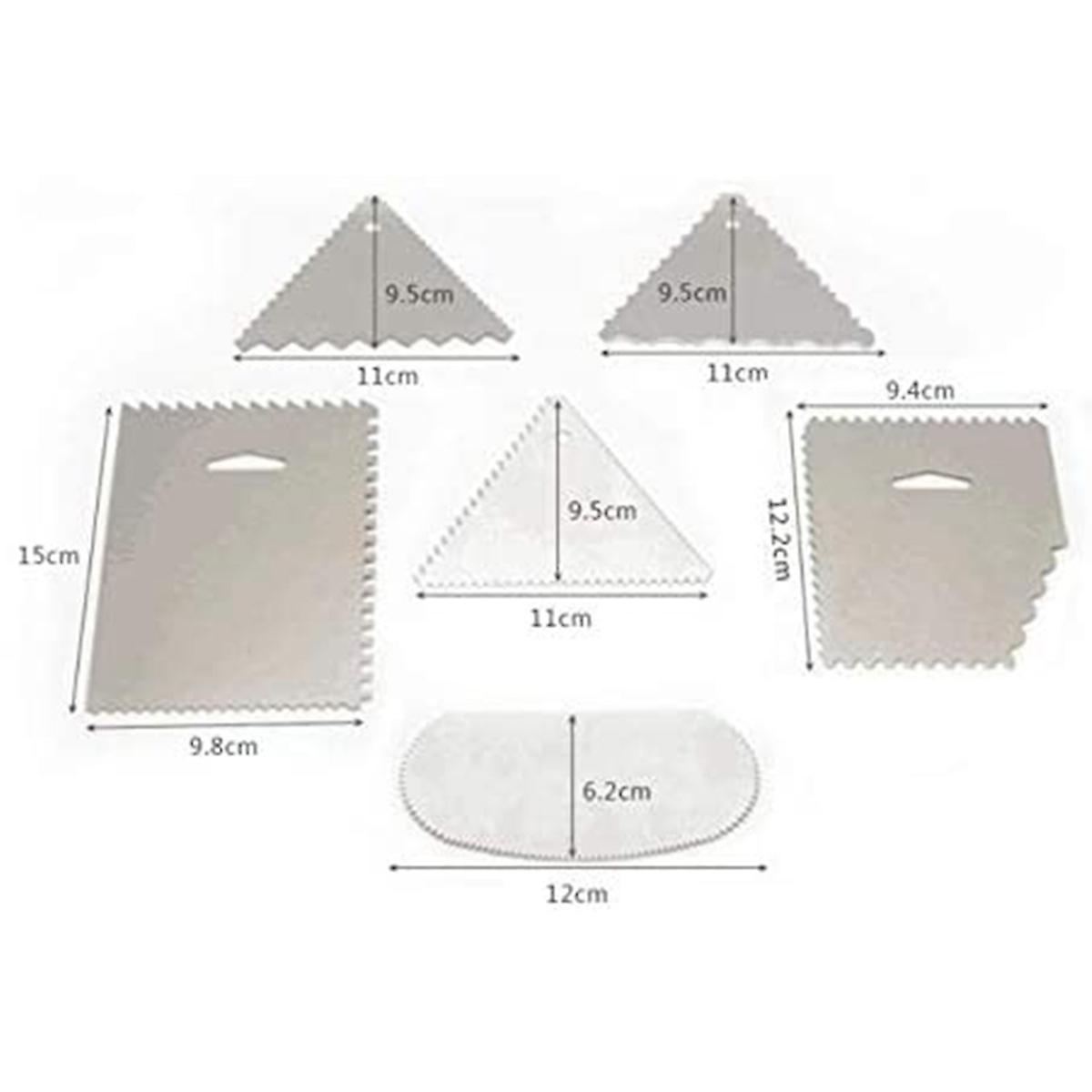 6pcs Cake Scraper Stainless Comb and Icing Smoother for Cake Decorate
