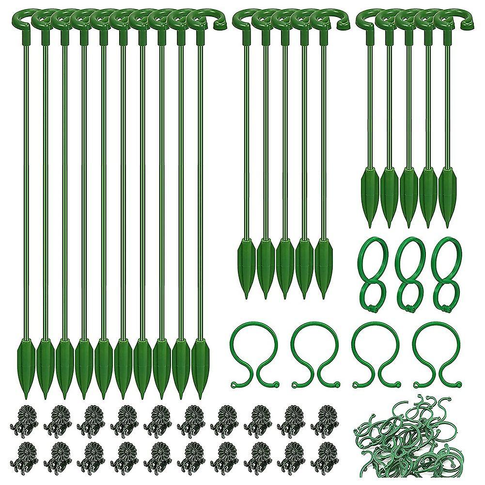 60pcs Plant Supports Set-20 Pack Flower Plant Stakes Sticks (3 Sizes)
