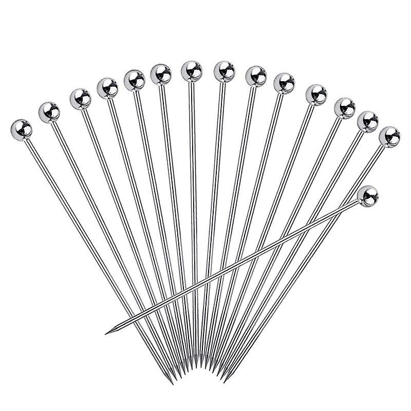 15pcs Cocktail Picks, 4 Inch Reusable Stainless Steel Martini Picks