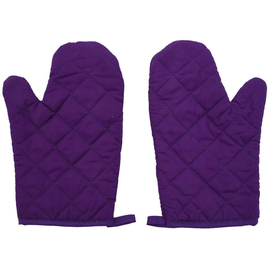 1 Pair Craft Cotton Oven Glove Pot Holder Cooking Mitts Yellow