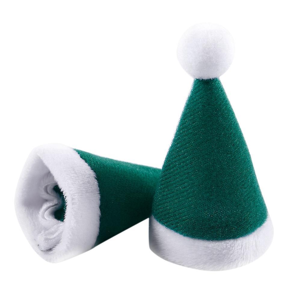 10pcs/set Mini Christmas Hat Santa Claus Hat Gift Caps Green 2