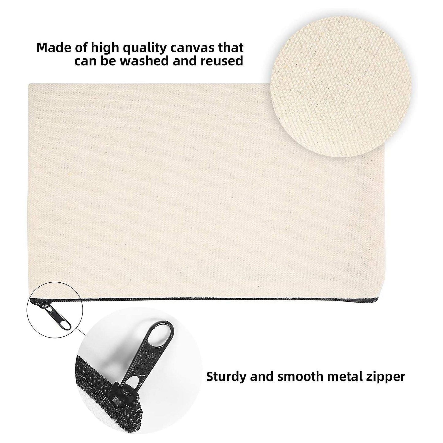 10 Pcs Blank Diy Craft Bag Canvas Pen Case Blank Makeup Bags - Canvas