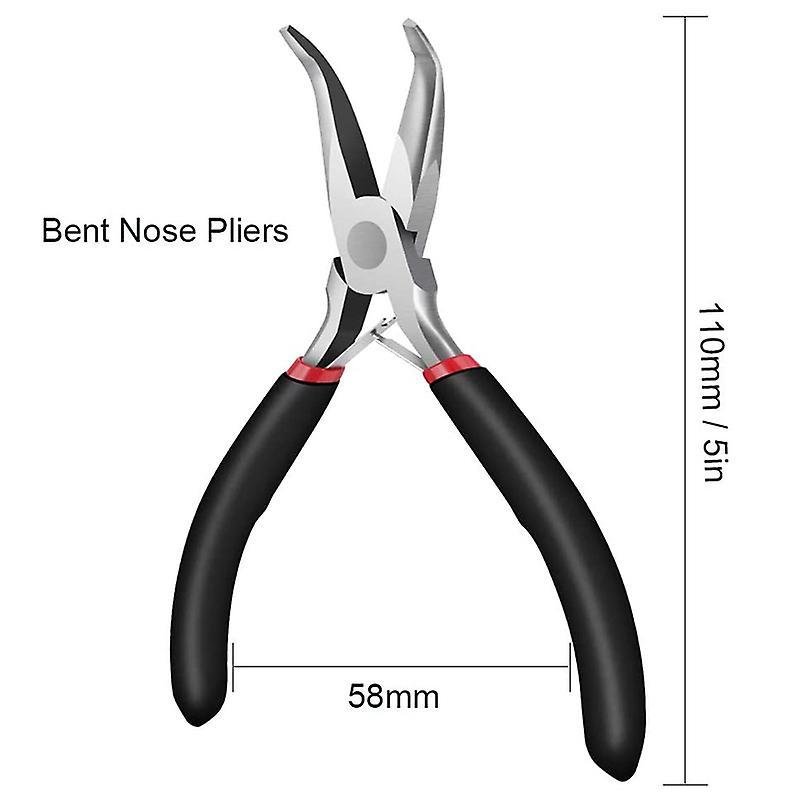 2pack Bent Chain&round Nose Pliers for Crafting Repair,jewelry Making