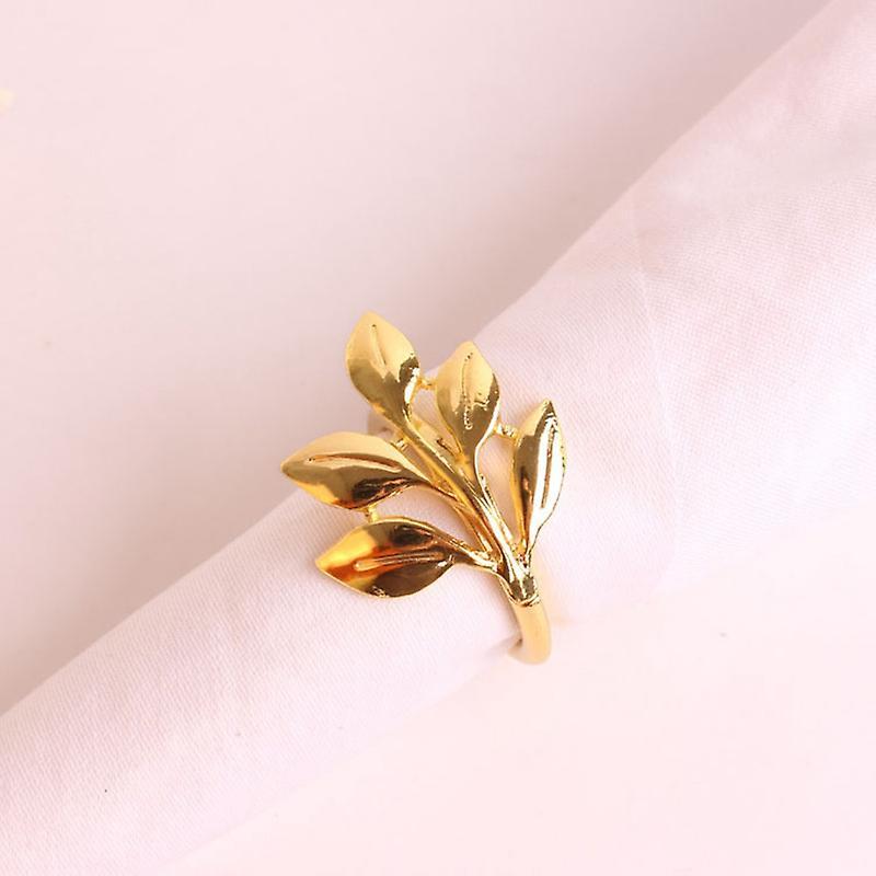 6pcs Fall Leaves Napkin Rings Christening Metal Wedding Gifts Party A