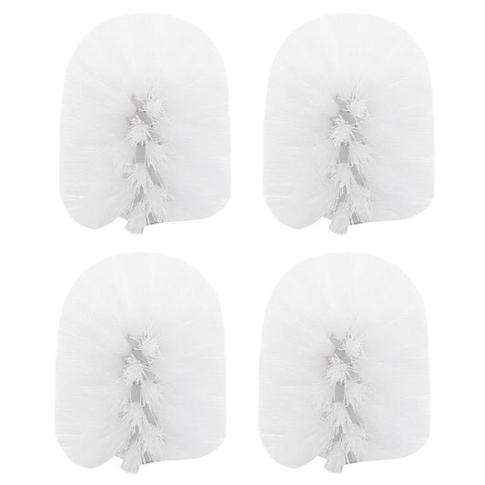 Plastic Toilet Cleaning Brushes Head Holders White (4x White Heads)