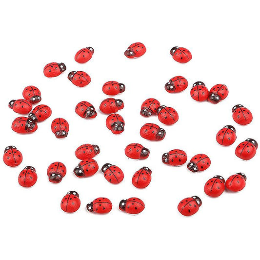 200pcs Mini-marienkfer Aus Holz, Fr Grten, Landschaften, Pflanzen