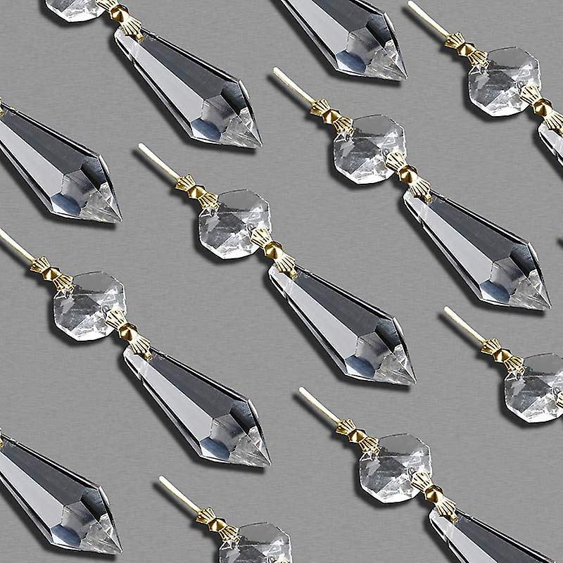 20pcs Diy Transparent Teardrop Chandelier Pendant Parts Beads