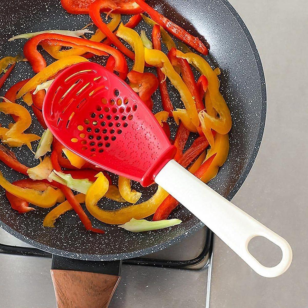 Multifunctional Cooking Spoon Kitchen Tool Filter Spoon (black)