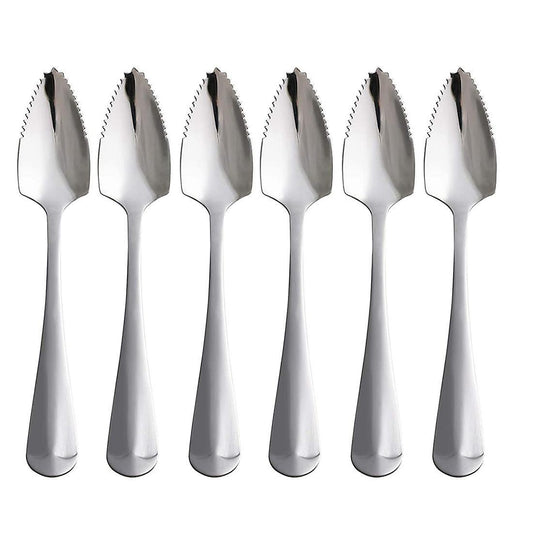 6-piece Set Of Stainless Steel Spoon Serrated Grapefruit Tableware