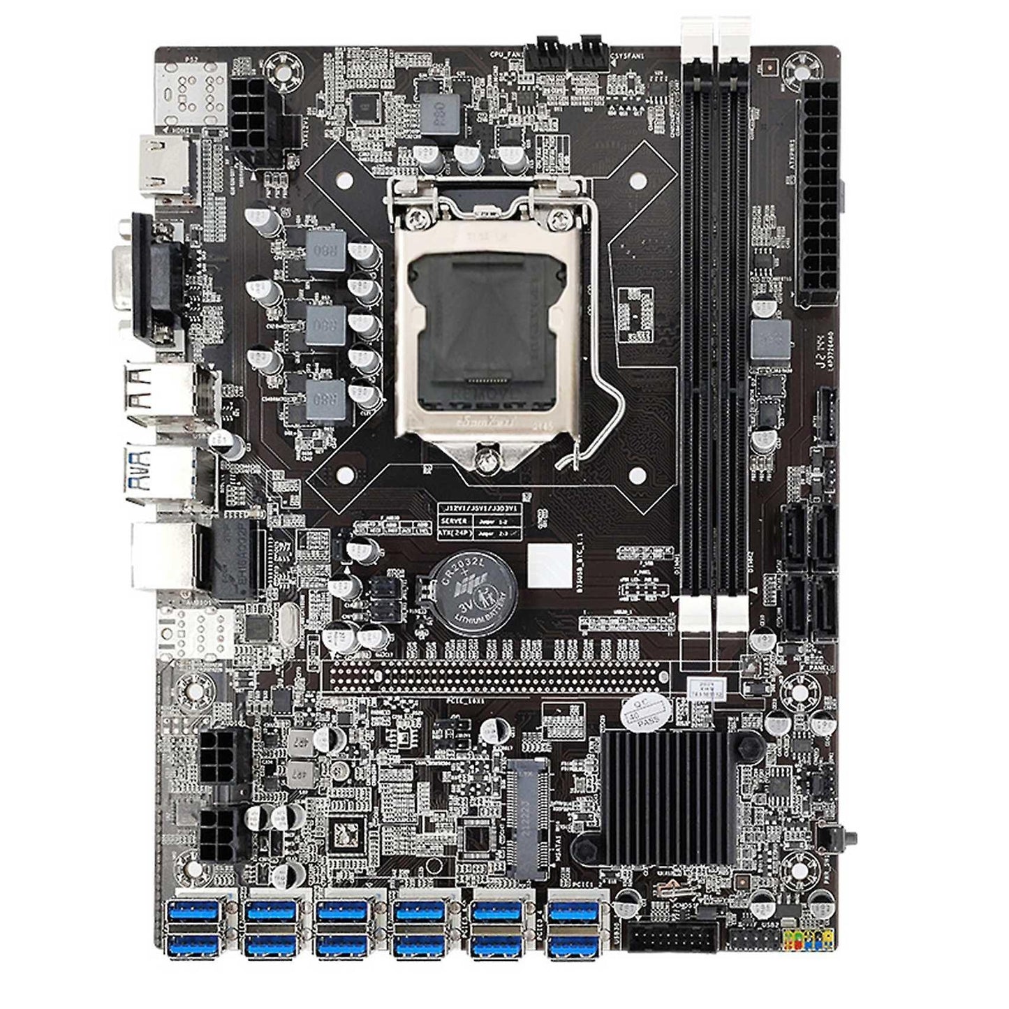 B75 Eth Mining Motherboard 12 Pcie to Usb Adapter Lga1155 Msata