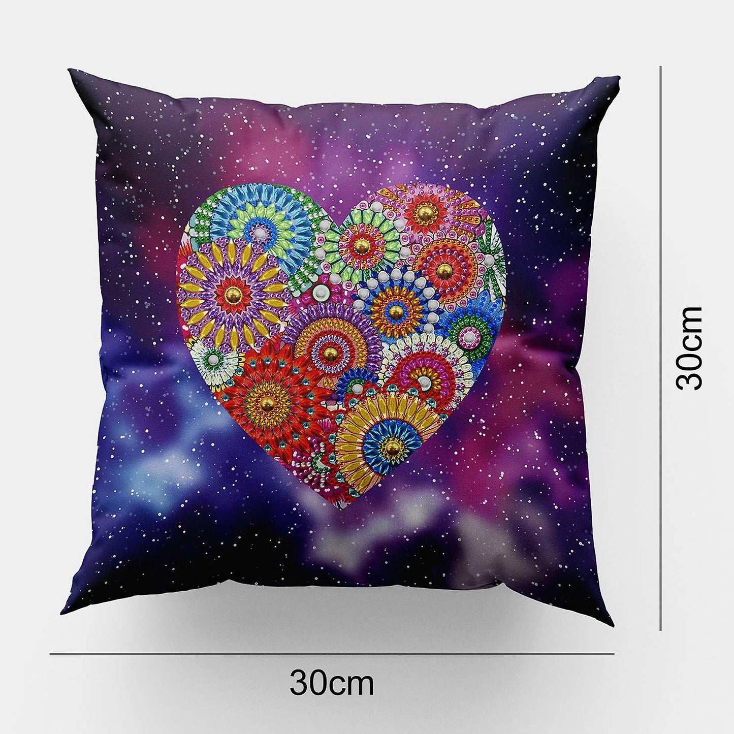 30x30cm Diy Diamond Christmas Pillowcase Decoration Heart Shape