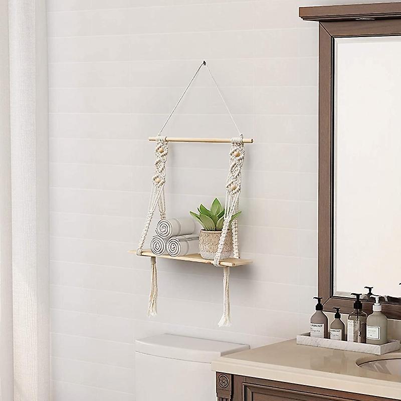 Wall Hanging Boho Room Decor Macrame Wall Shelf, Handmade Boho Decor