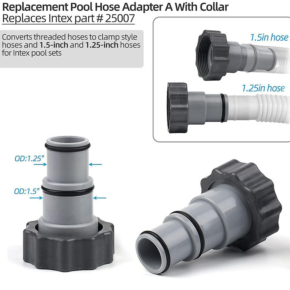 Pool Hose Adapter with Collar for Intex Threaded Connection Pump
