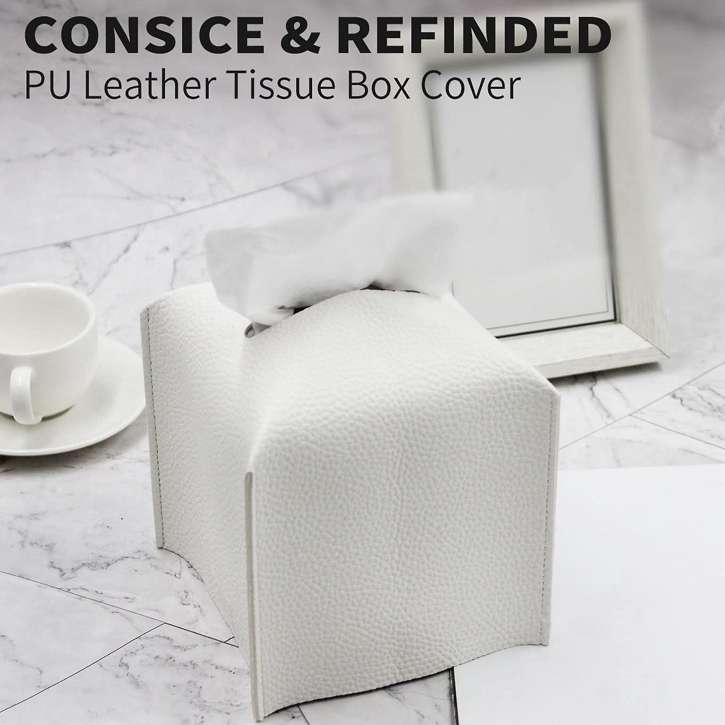 Modern Decoration Pu Leather Square Facial Tissues Case