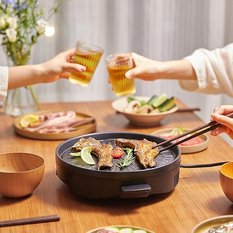 220v Smokeless Electric Pan Grill Bbq Stove Non-stick Eu Plug