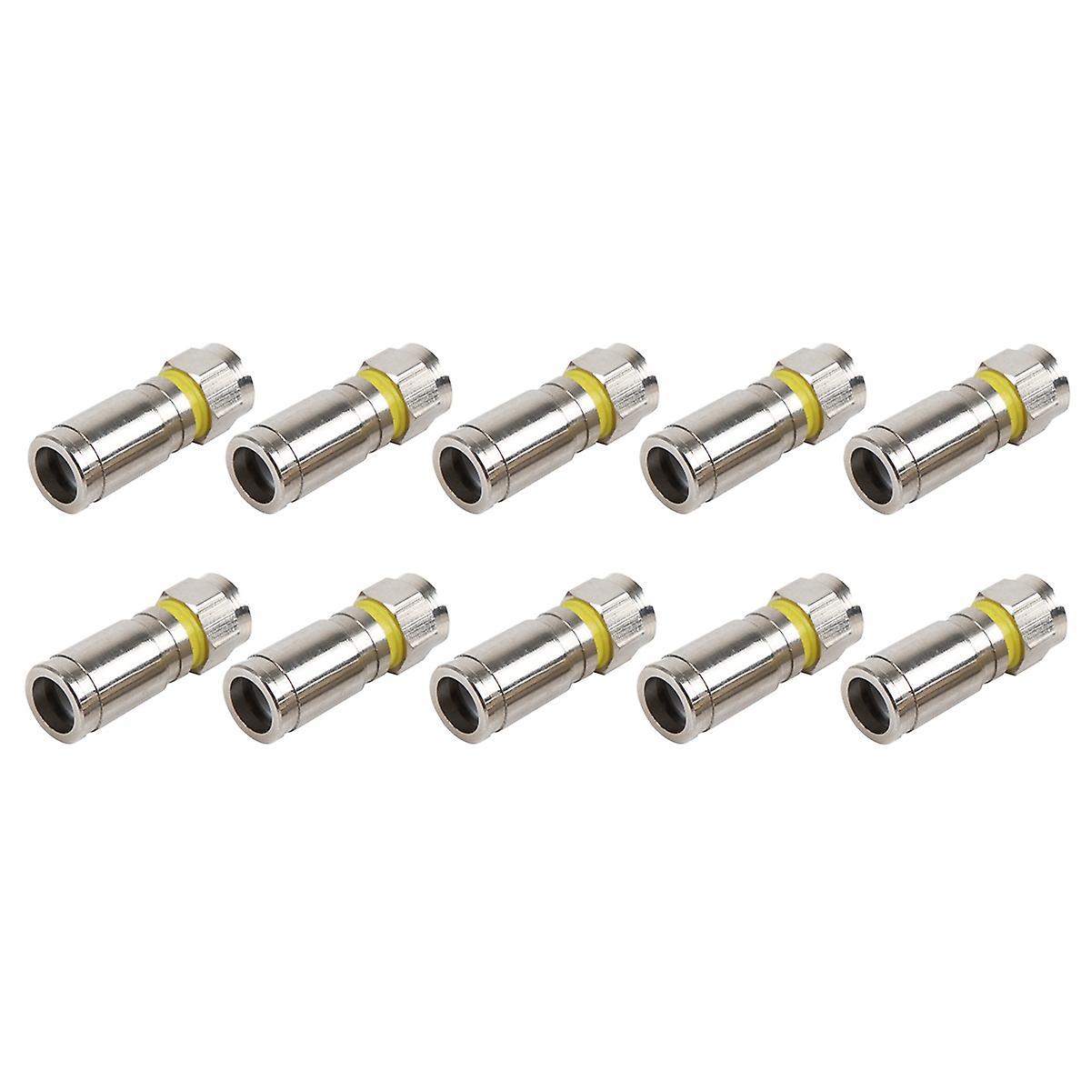 Copper Nickel-plated Inch Rg6 Four-shielded Extrusion F Head Standard