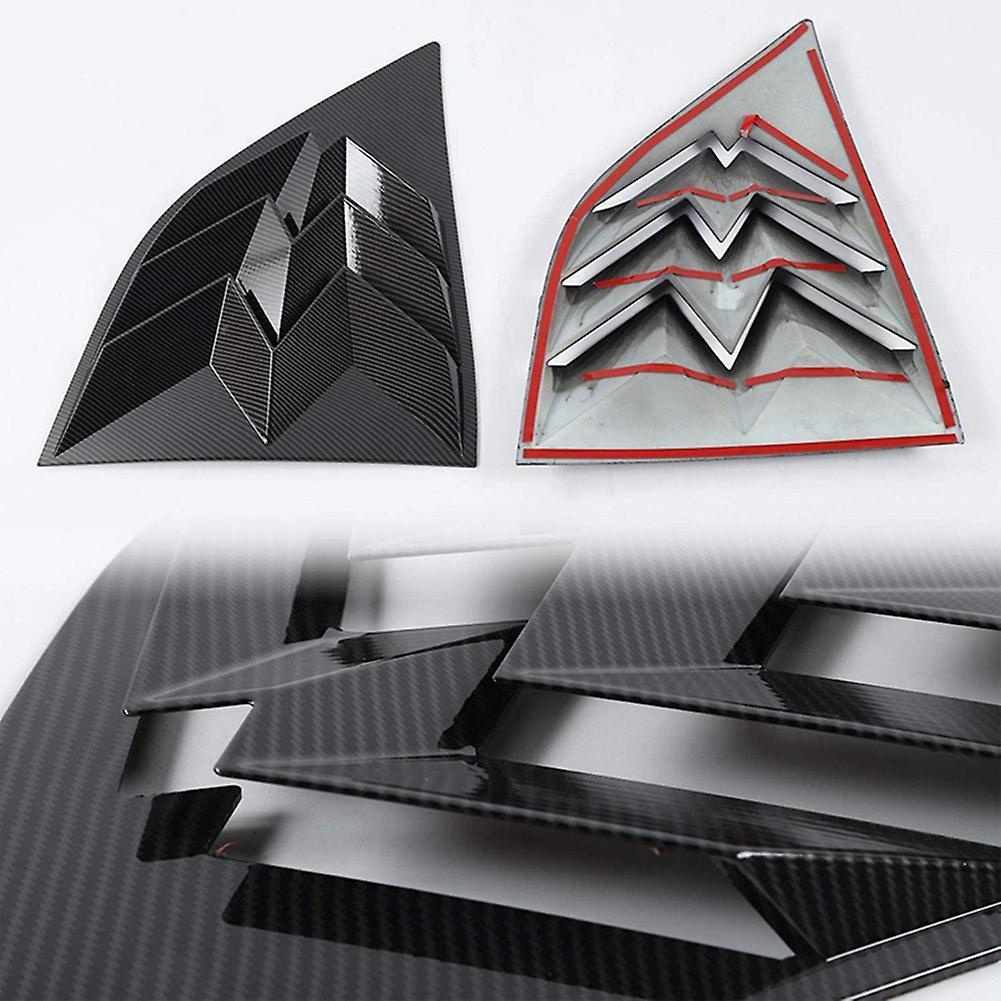 Car Side Window Scoop Louvers Trim for Dodge Challenger Carbon Fiber