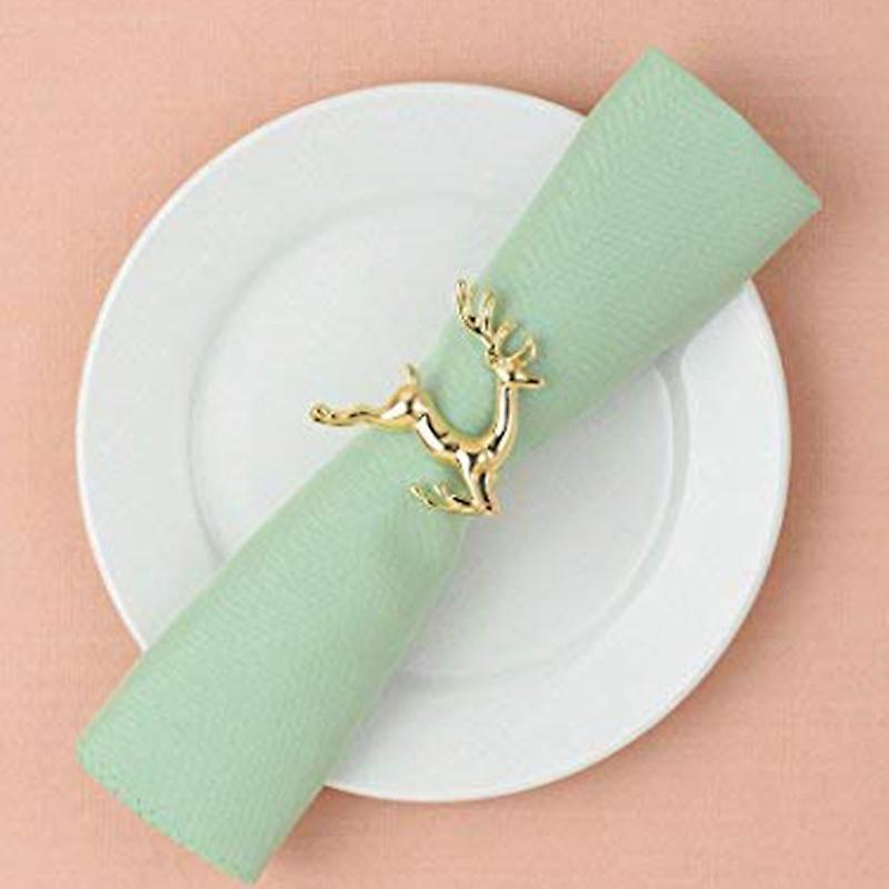 4 Pcs Alloy Napkin Rings Deer Napkin Holders Adornment Rings Set