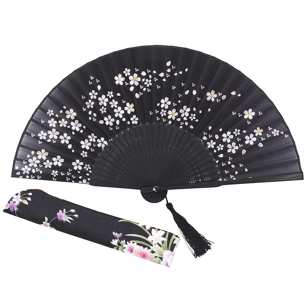 Handmade Bamboo Silk 8.27 Inch(21cm)fan with Silk Pouches/ Wrapping