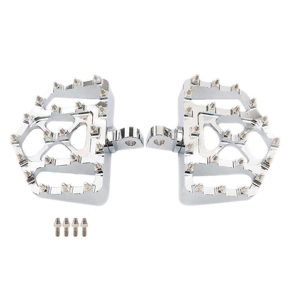 Motorcycle Foot Pegs for Sportster 883 Dyna Softail Fat Boy Silver