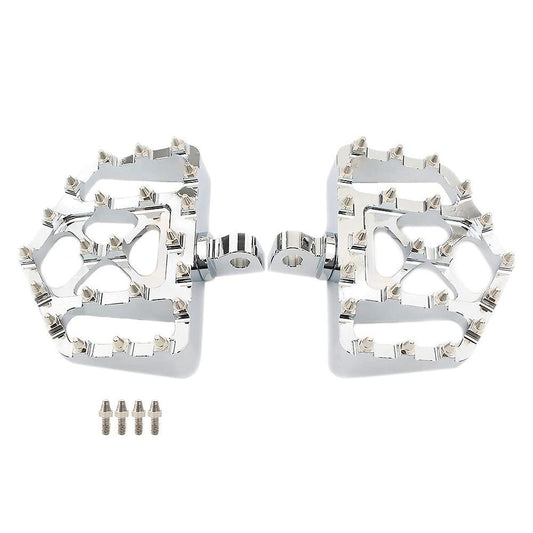 Motorcycle Foot Pegs for Sportster 883 Dyna Softail Fat Boy Silver