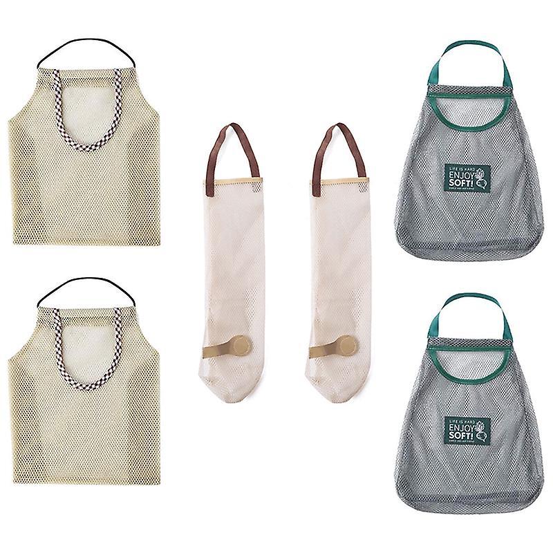 Hanging Storage Vegetable Mesh Bag Washable Wall Hanging Fruit Basket
