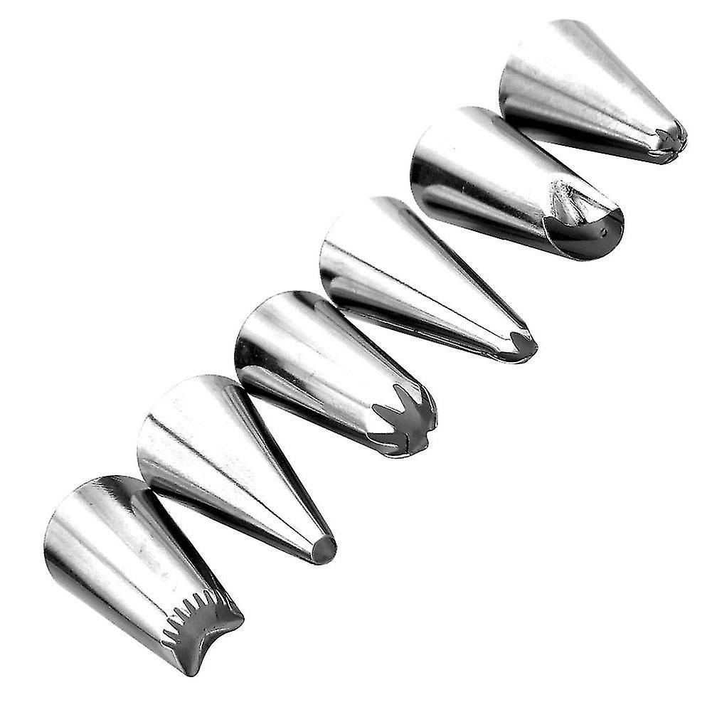 8pcs/set Pastry Bag Decorating Tools Reusable +6 Nozzle Set-a