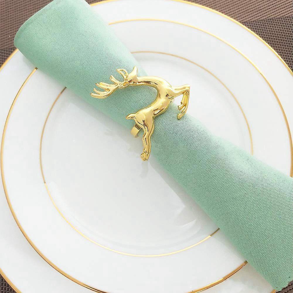 6pcs Gold Elk Napkin Rings for Place Settings,christmas,&home Kitchen