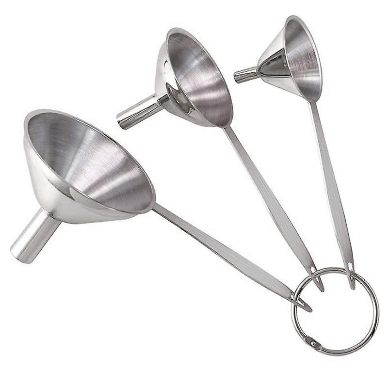 3 In 1 Funnels for Filling Bottles Stainless Steel Kitchen Funnel Set