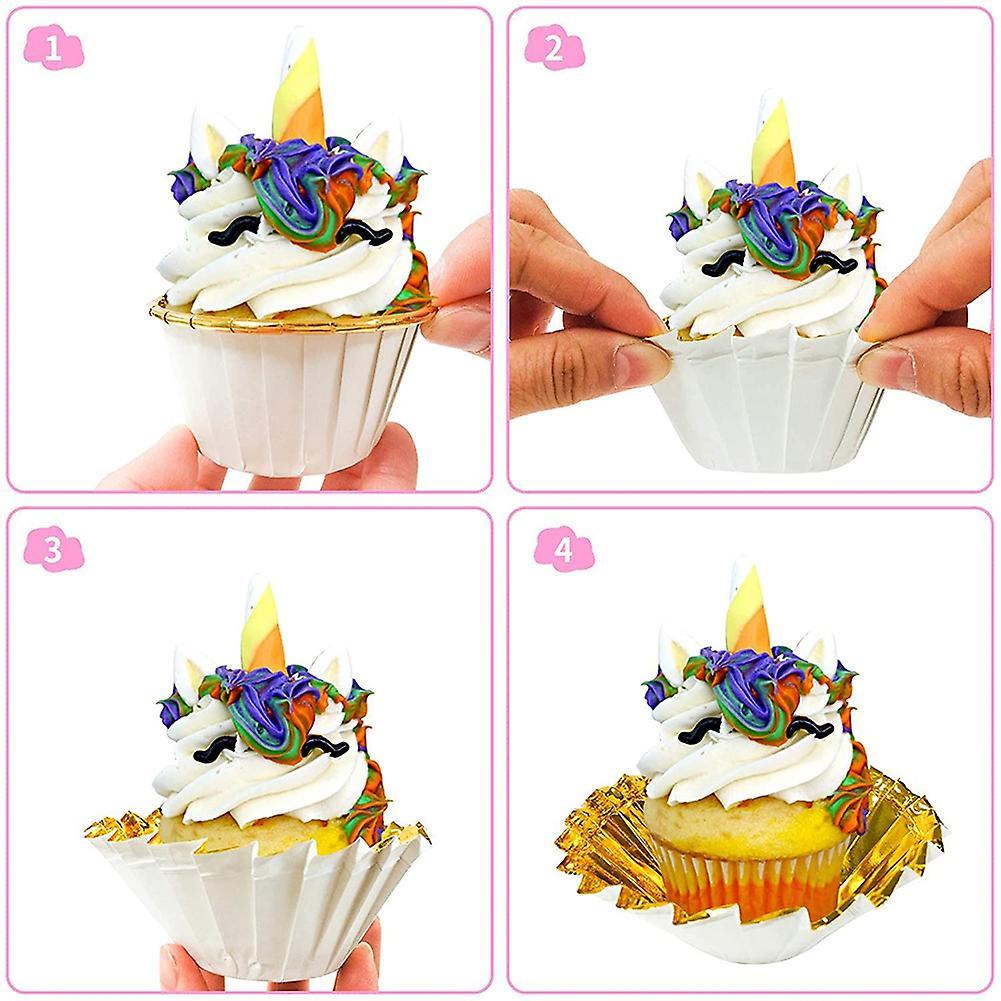 Foil Cupcake Baking Cups,cupcake Liners Ramekin Cup,for Parties White