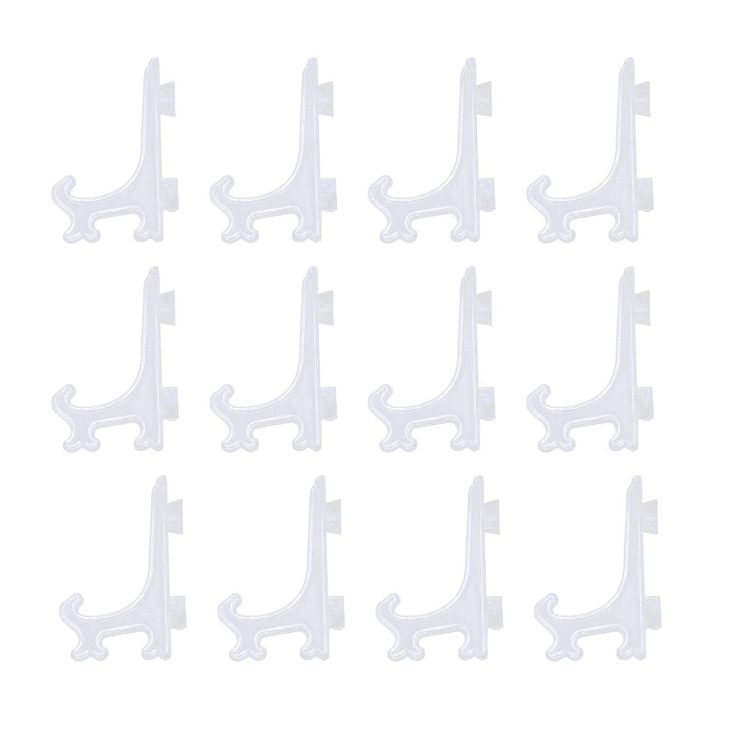 12pcs 3 Inch Easels Or Plate Holders Dinner Plate (transparent)