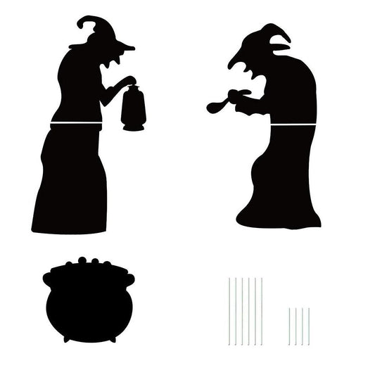 Halloween Witch Black Silhouette Holiday Decoration Garden Props