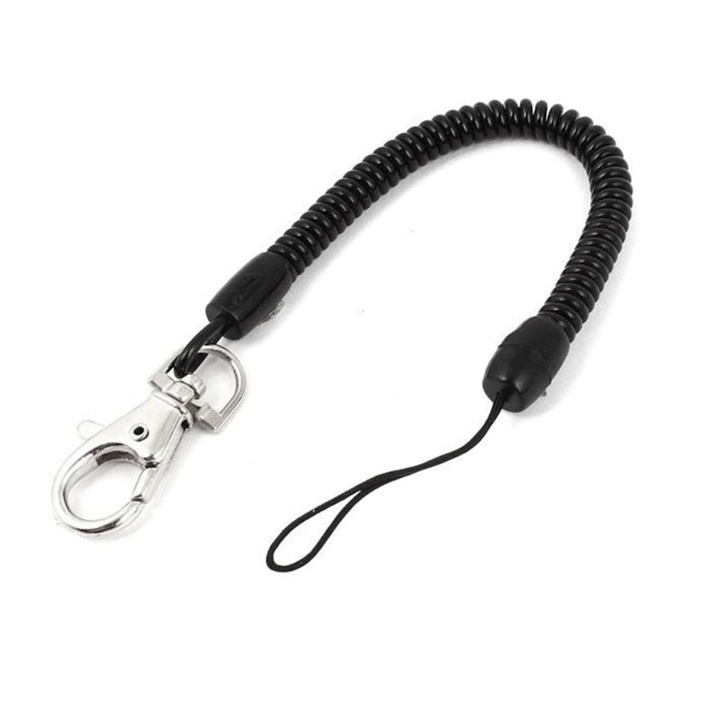 Mousqueton Porte-cles A Anneau A Ressort Helicoidal Sangle 6 Noir