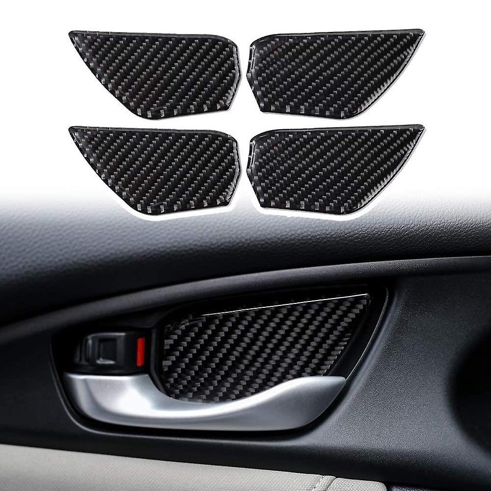 Car Carbon Fiber Door Wrist Trim Inner Door Handle Decoration Cover