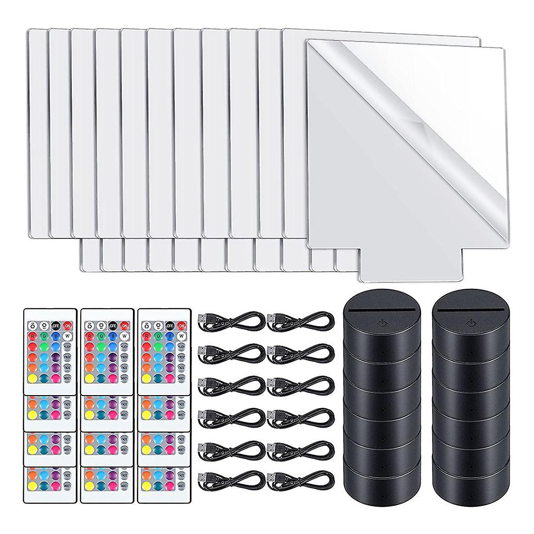 Led Light Base,3d Night Lamp Display Base 16 Colors Remote Control